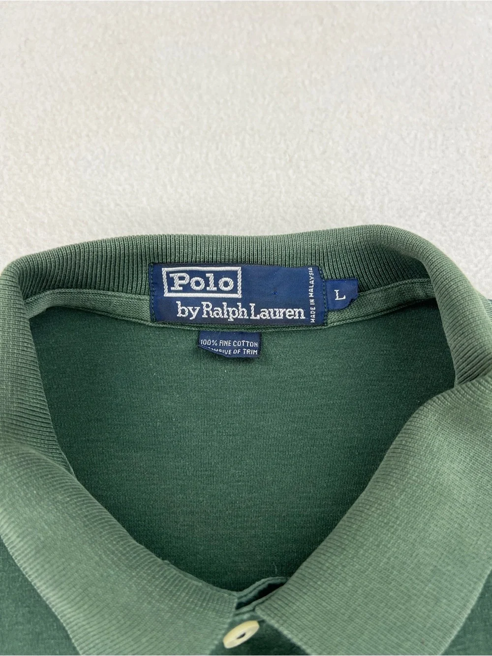 VTG Polo Ralph Lauren Forrest Green Polo Golf Crest Logo Lightweight Mens Sz L